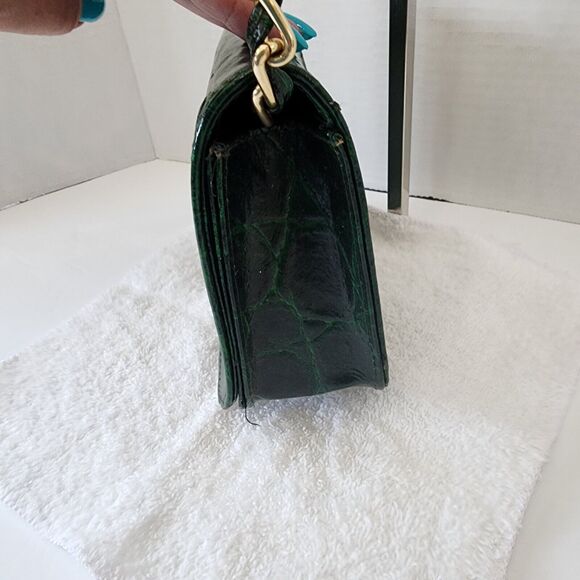 Subissati Green Leather Crossbody Croc Embossed Made in Italy READ DESCRIPTION - Picture 7 of 16